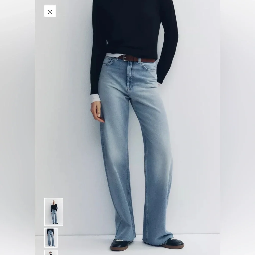 Zara TRF High Rise Wide Leg jeans 8 - Picture 2 of 9